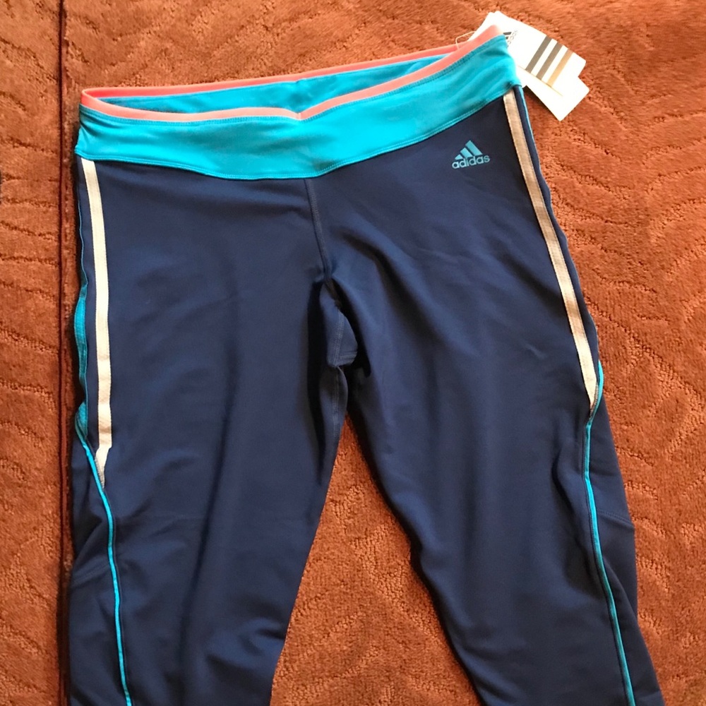 NWT Adidas work out pants shorter length mid calf